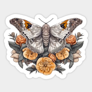 Beautiful moth with flowers. Sticker